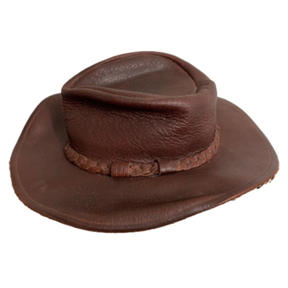 Vintage Minnetonka  American Buffalo Leather Brown Cowgirl Cowboy Hat